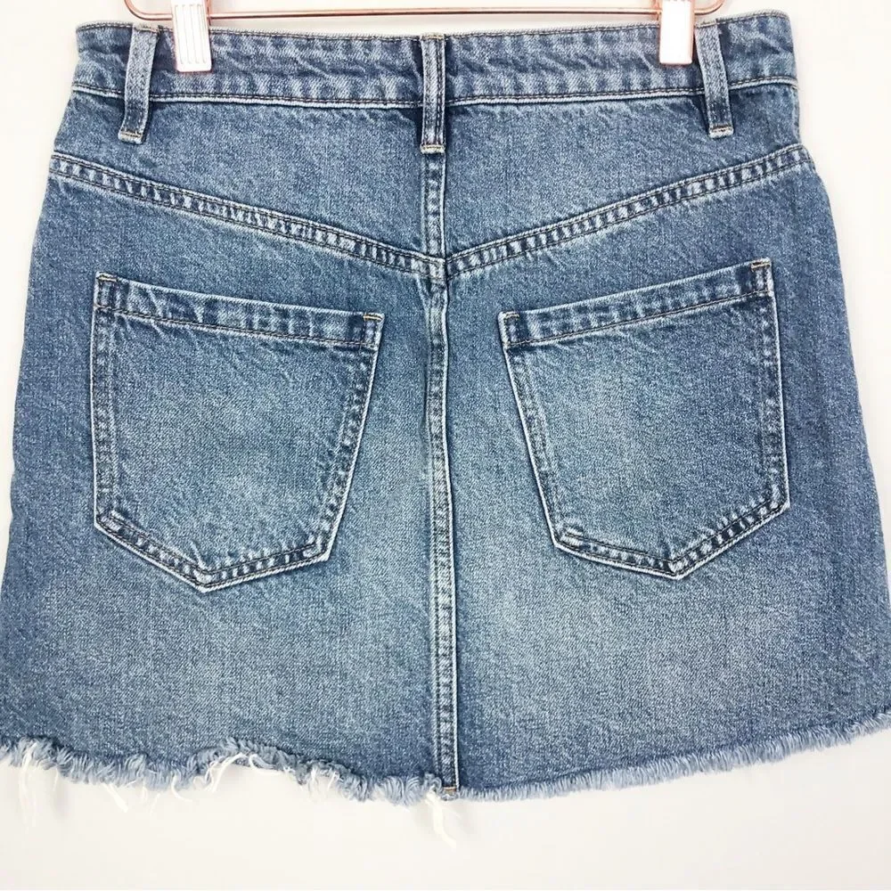 FREE PEOPLE | WE THE FREE Zip It Up Denim Jean Mini Skirt Women’s Size 26 (2)